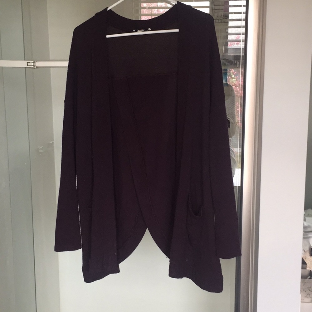 Plum colored cardigan